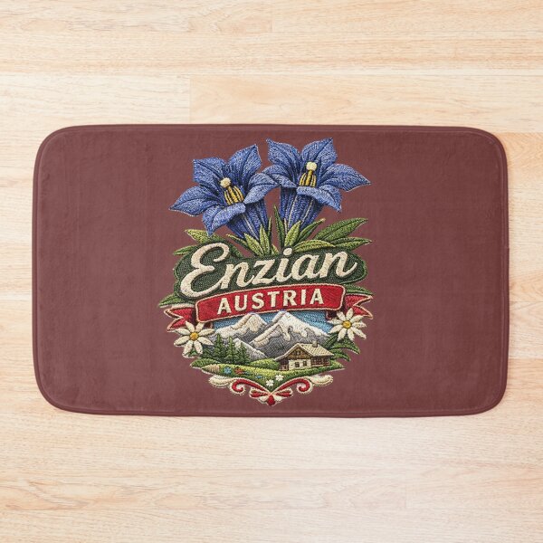 Item preview, Enzian Austria – Alpine Mountain Embroidery Style designed and sold by mycreastyle.