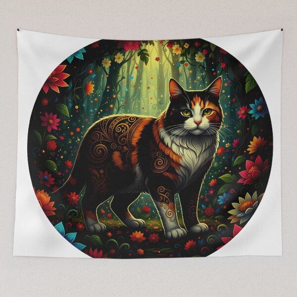 Item preview, Enchanted Calico – Mystic Forest Cat designed and sold by meesub.