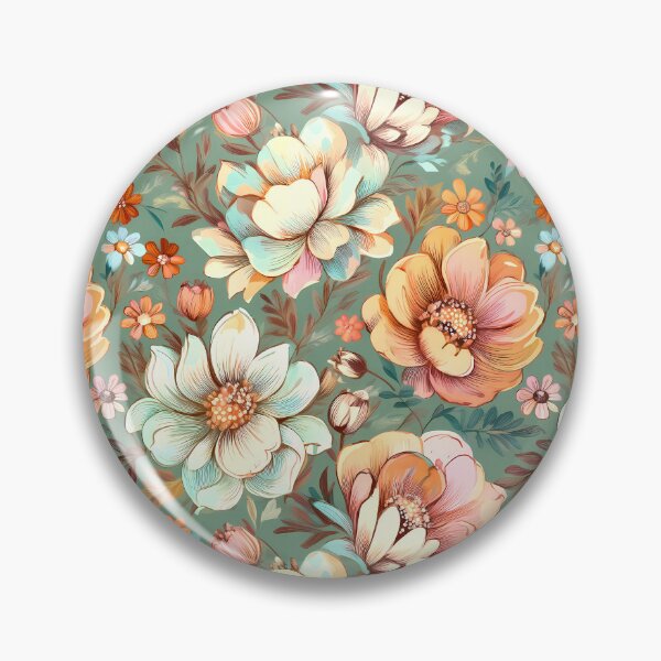 Item preview, Vintage Green Floral Botanical Garden Pattern designed and sold by Clara Fruggeri.