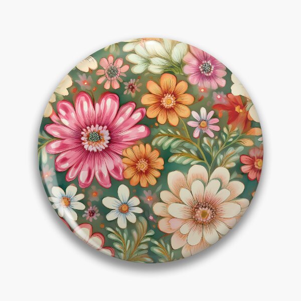 Item preview, Groovy Chrysanthemums bloom vibes seamless pattern designed and sold by Clara Fruggeri.