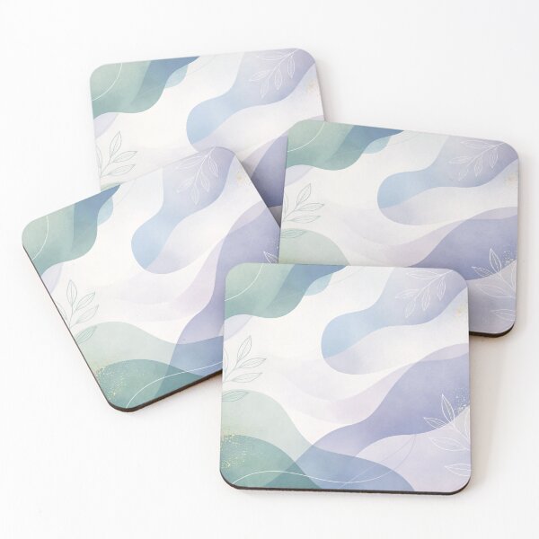 Item preview, Soft Cool Waves – Modern Abstract Botanical Design designed and sold by NordicWeave.