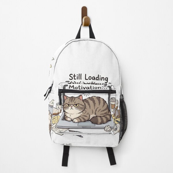 Item preview, Sleepy Grumpy Cat on Laptop – Funny Motivational Office  designed and sold by Nice Vibes Prints.