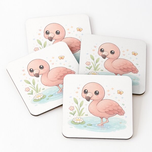 Item preview, Cute Flamingo Illustration – Kawaii Pink Animal Art designed and sold by DrizzyV.