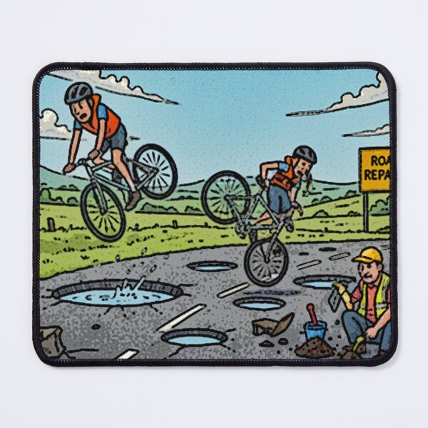 Item preview, Cylists v pot holes UK designed and sold by designbywhacky.
