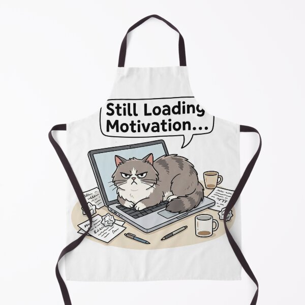 Item preview, Cat Loading Motivation on Laptop – Cute Office Poster designed and sold by Nice Vibes Prints.