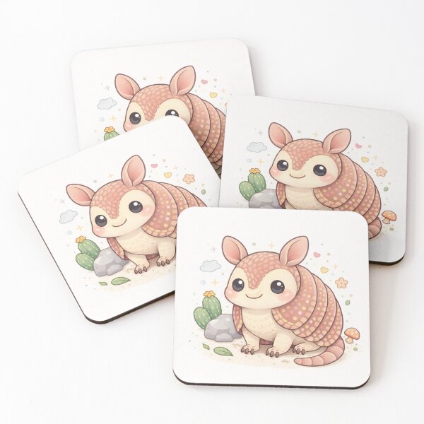Item preview, Cute Armadillo Illustration – Kawaii Desert Animal Art designed and sold by DrizzyV.