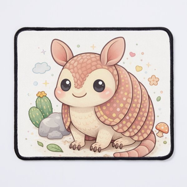 Item preview, Cute Armadillo Illustration – Kawaii Desert Animal Art designed and sold by DrizzyV.