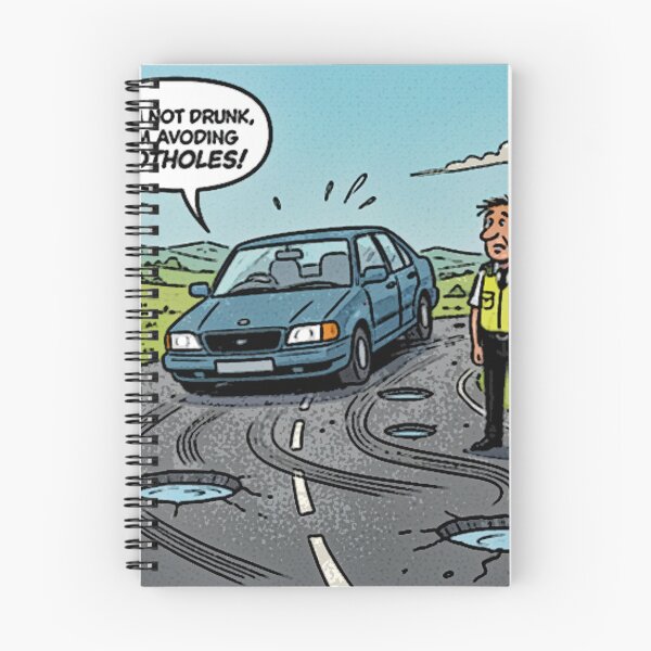 Item preview, Car v Pothole designed and sold by designbywhacky.