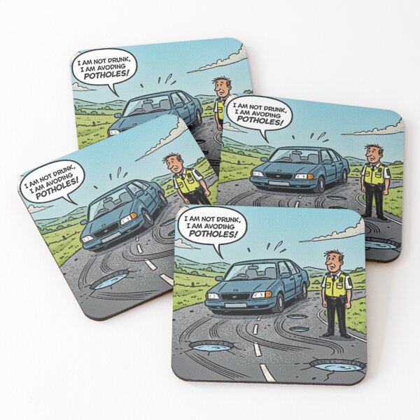 Item preview, Car v Pothole designed and sold by designbywhacky.