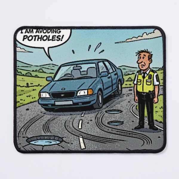 Item preview, Car v Pothole designed and sold by designbywhacky.