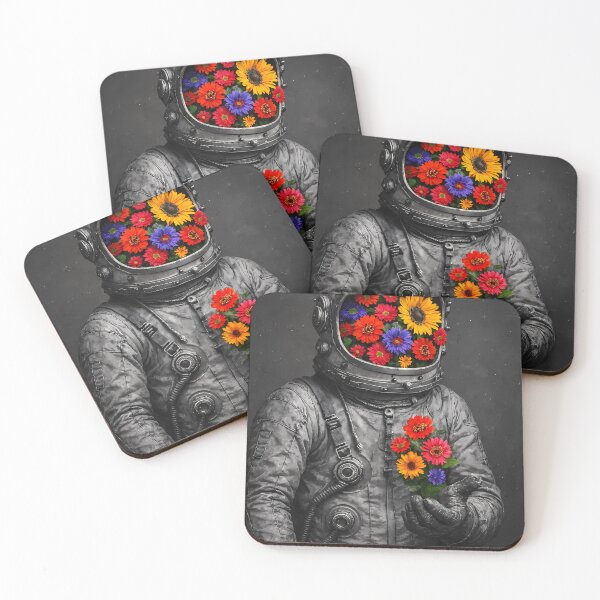 Item preview, Surreal Floral Astronaut - Vintage Space Collage designed and sold by CosmicVintageTR.
