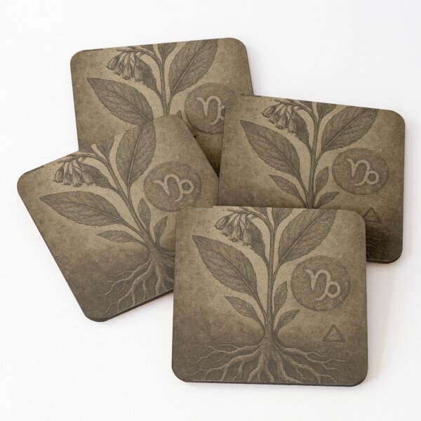Item preview, Comfrey & Capricorn – Medieval Botanical Zodiac Print designed and sold by LuxuryApparels.