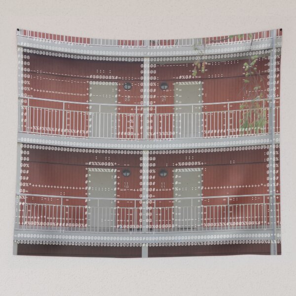Item preview, Industrial ASCII Overlay: Modern Residential Facade designed and sold by REPTISLAV.