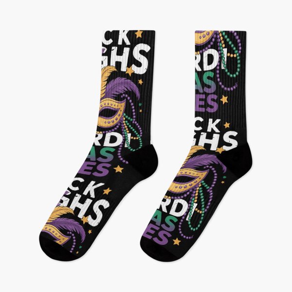 Item preview, Thick Thighs Mardi Gras Vibes Gym Fat Tuesday designed and sold by LittleBO5.