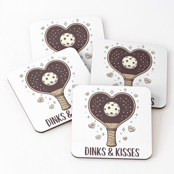 Item preview, Dinks & Kisses 1 – Pickleball Valentine Heart Paddle (Funny Valentine Gift) designed and sold by InkoraLab.