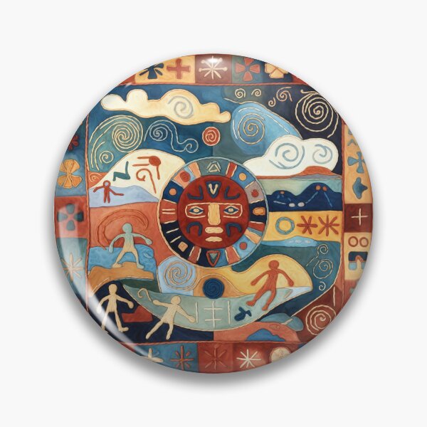 Item preview, Folk Art Sun Face Tapestry Illustration designed and sold by OjingO.