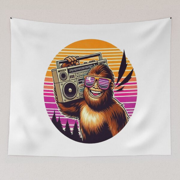 Item preview, Retro Bigfoot Boombox - 80s Hide and Seek Champion designed and sold by RetroRascalStudio.