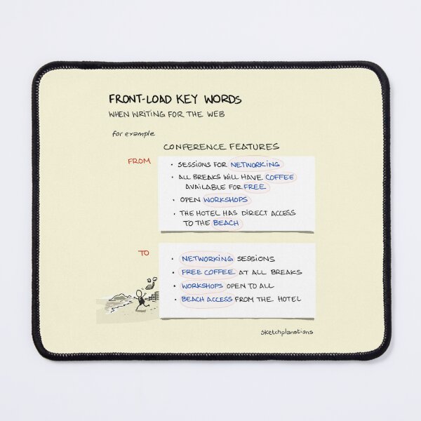 Item preview, Front-load key words when writing for the web designed and sold by Sketchplanations.