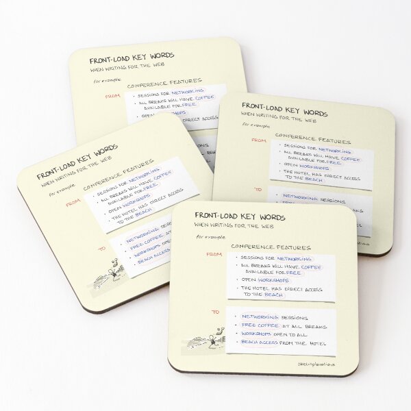 Item preview, Front-load key words when writing for the web designed and sold by Sketchplanations.