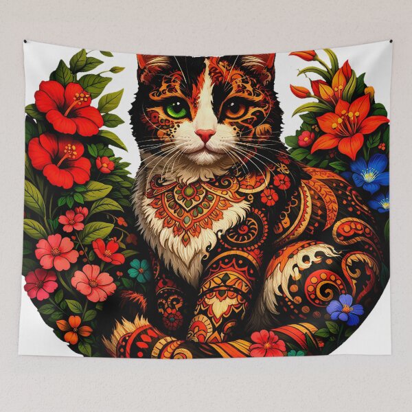 Item preview, Mystic Calico – Mandala Cat in Bloom designed and sold by meesub.