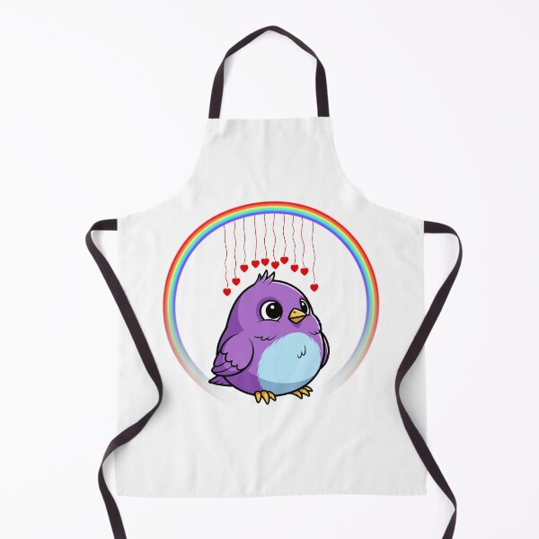 Item preview, Purple Bird with Rainbow Hearts - Cute Cartoon Bird with Hanging Hearts designed and sold by Love3Happy.