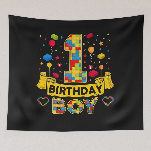 Item preview, 1st Birthday Boy Shirt - Colorful Building Blocks Birthday T-Shirt (Birthday Number Series) designed and sold by GreatLion1017.