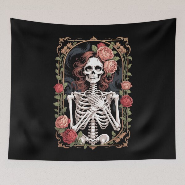 Item preview, Tarot Card Goth Skeleton Occult Gothic Floral designed and sold by LittleBO5.