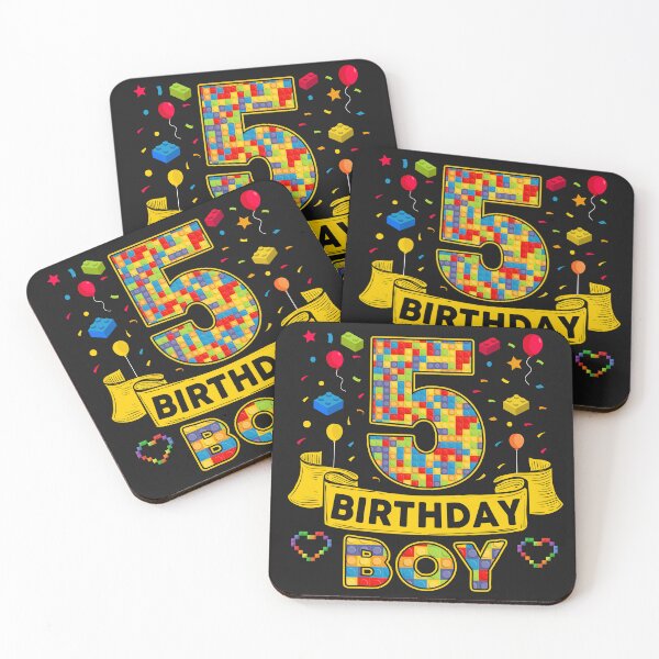 Item preview, 5th Birthday Boy Shirt - Colorful Building Blocks Birthday T-Shirt | Birthday Number Series designed and sold by GreatLion1017.