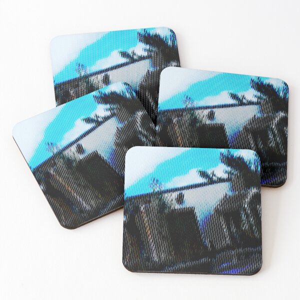 Item preview, Cyan Glitch Scanline Urban Architecture designed and sold by REPTISLAV.