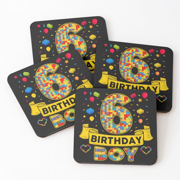 Item preview, 6th Birthday Boy Shirt - Colorful Building Blocks Birthday T-Shirt | Birthday Number Series designed and sold by GreatLion1017.
