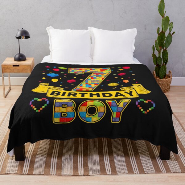Item preview, 7th Birthday Boy Shirt - Colorful Building Blocks Birthday T-Shirt | Birthday Number Series designed and sold by GreatLion1017.