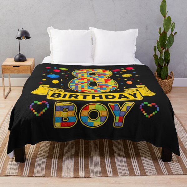 Item preview, 8th Birthday Boy Shirt - Colorful Building Blocks Birthday T-Shirt | Birthday Number Series designed and sold by GreatLion1017.