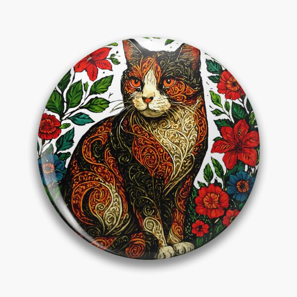 Item preview, Ornate Calico – Floral Mandala Cat designed and sold by meesub.