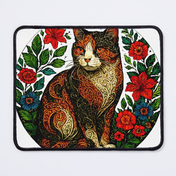 Item preview, Ornate Calico – Floral Mandala Cat designed and sold by meesub.