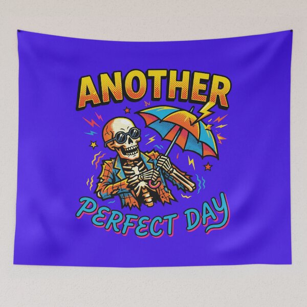 Item preview, ANOTHER PERFECT DAY: Pop Art Skeleton with Umbrella and Lightning designed and sold by Virtualstars.