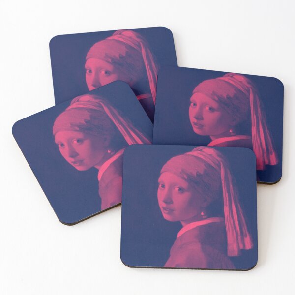 Item preview, Johannes Vermeer’s Girl with a Pearl Earring Painting in Fuschia designed and sold by thecooltable.