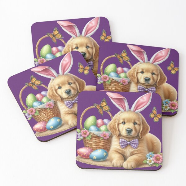 Item preview, Cute Easter Puppy with Bunny Ears and Egg Basket designed and sold by Dominik1994.