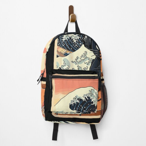 Item preview, Retro Black Cat Gaming Great Wave Off Kanagawa Ramen Console Art designed and sold by LakenDraphil.