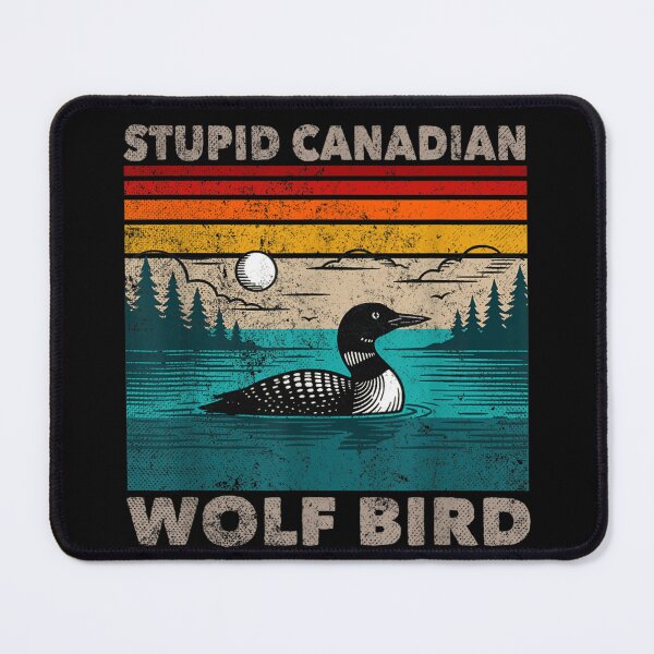 Item preview, Retro Vintage Stupid Canadian Wolf Bird Common Loon Sunset Nature Art designed and sold by LakenDraphil.