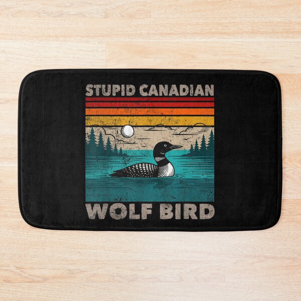 Item preview, Retro Vintage Stupid Canadian Wolf Bird Common Loon Sunset Nature Art designed and sold by LakenDraphil.