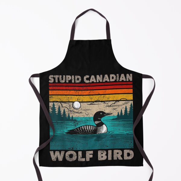 Item preview, Retro Vintage Stupid Canadian Wolf Bird Common Loon Sunset Nature Art designed and sold by LakenDraphil.