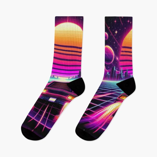 Item preview, Outrun the Future - Retro 80s Synthwave Neon Space Drive designed and sold by RetroRascalStudio.