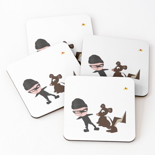 Item preview, Funny Hand Drawn Robber And Skunk Cartoon Quirky Doodle Illustration Art designed and sold by HarinDonreka.