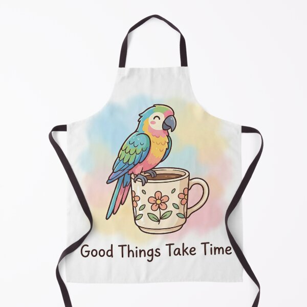 Item preview, Cute Parrot on Tea Cup – Cozy Motivational Poster designed and sold by Nice Vibes Prints.