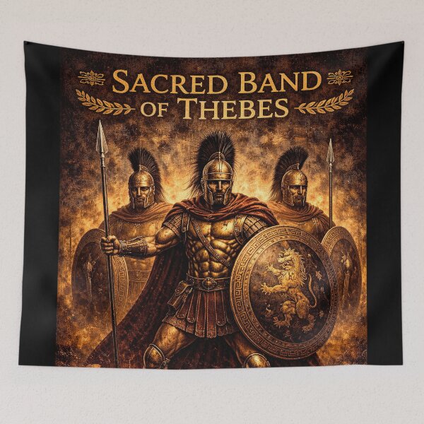 Item preview, Sacred Band of Thebes Ancient Greek Warriors designed and sold by Retr0Tshirts.