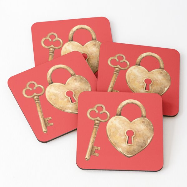 Item preview, You Found Me – Heart Lock & Key Watercolour Love Illustration designed and sold by inspired-works.
