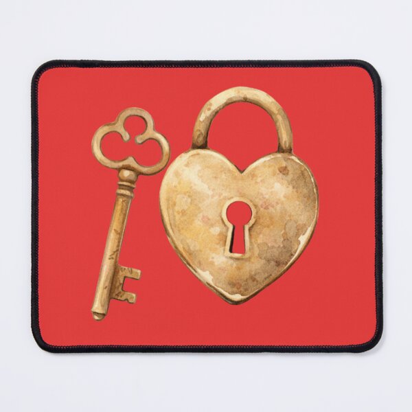 Item preview, You Found Me – Heart Lock & Key Watercolour Love Illustration designed and sold by inspired-works.