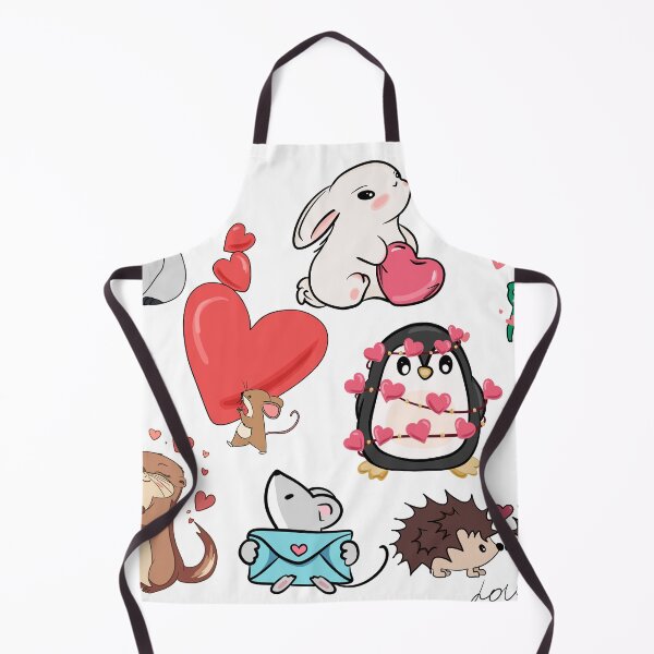 Item preview, dorable Love Animals Sticker Sheet - Cute Penguins, Otters, and Bunnies designed and sold by LYAN-STORE.