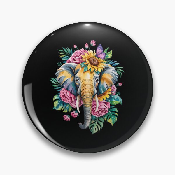 Item preview, Elephant Floral Animal Face Elephant Lovers designed and sold by angolinnArt.
