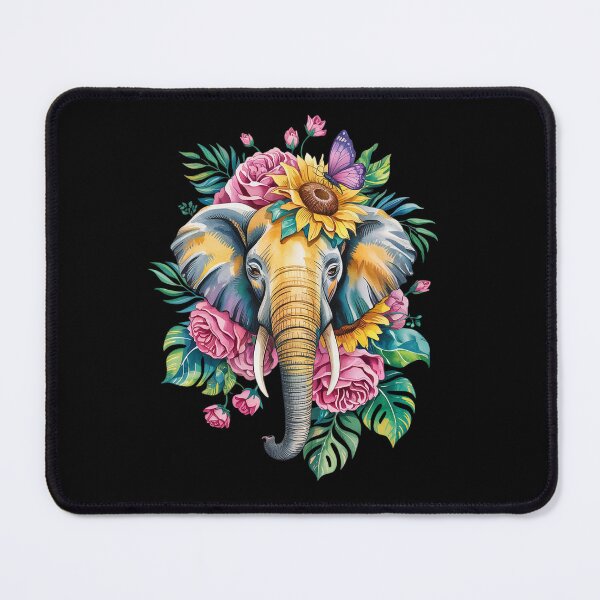 Item preview, Elephant Floral Animal Face Elephant Lovers designed and sold by angolinnArt.
